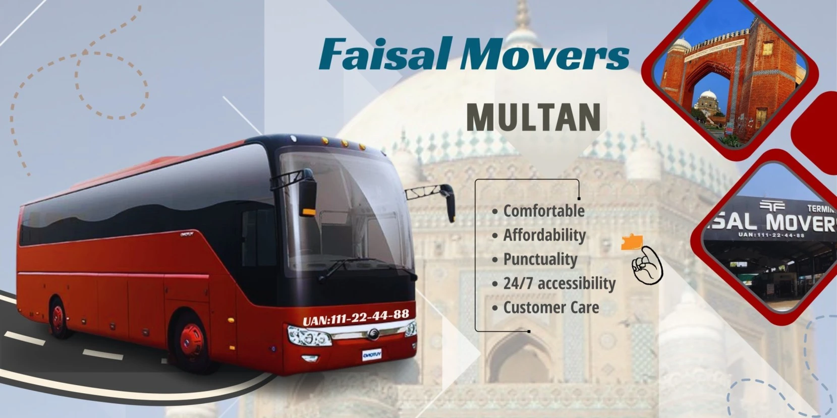 Faisal Movers Multan Terminal Contact Details Bus Timings